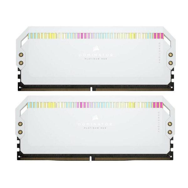 رم دسکتاپ DDR5 دو کاناله 5200 مگاهرتز کورسیر مدل DOMINATOR PLATINUM RGB WHITE ظرفیت 64 گیگابایت