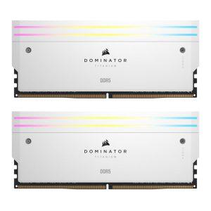 رم دسکتاپ DDR5 دو کاناله 6000 مگاهرتز کورسیر مدل DOMINATOR TITANIUM WHITE RGB ظرفیت 32 گیگابایت CL30